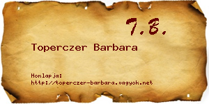 Toperczer Barbara névjegykártya